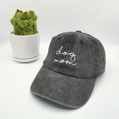 Dog Mom Print Washed Baseball Cap Dad Hat Peaked Cap