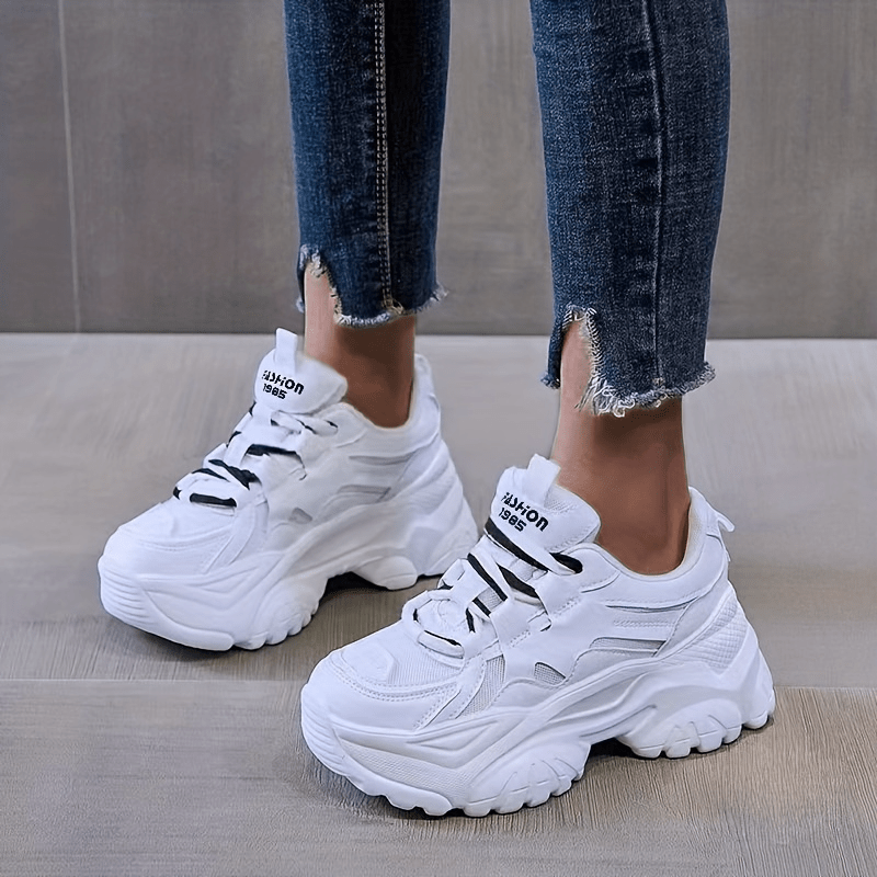 Chunky Platform Sneakers Lace-Up Running Shoes