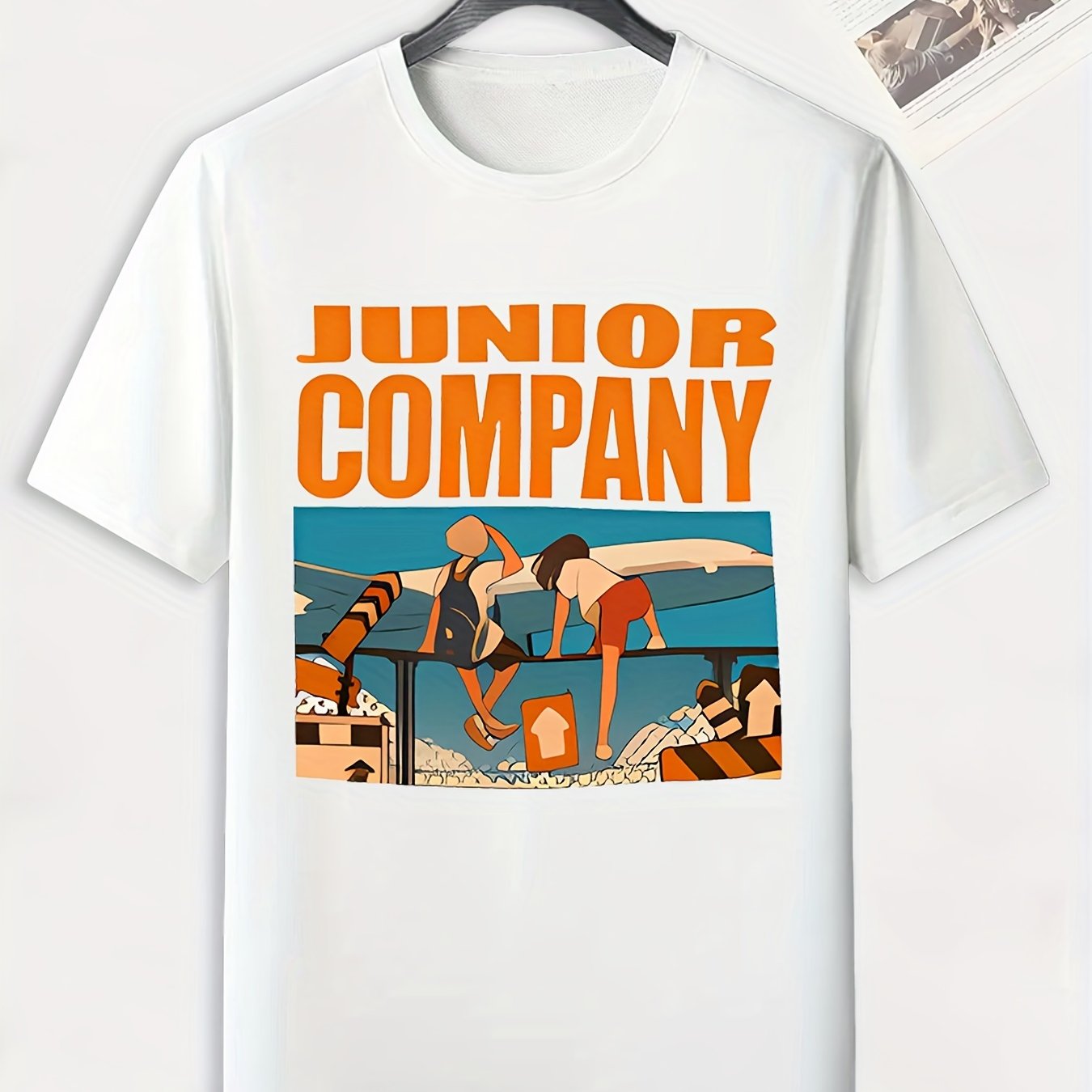 Men's Cartoon Plane Print T shirt - Stretch Breathable Tee for Outdoor