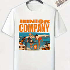 Men's Cartoon Plane Print T shirt - Stretch Breathable Tee for Outdoor