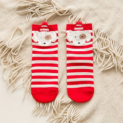 4 Pairs Christmas Print Socks Women's Stockings & Hosiery