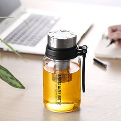 Large Capacity Glass Infuser Water Bottle Tea Tumbler Strainer