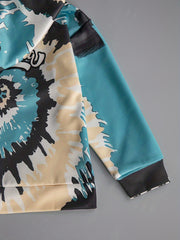 Spiral 3D Print Boys Hooded Sweatshirt for Spring Fall