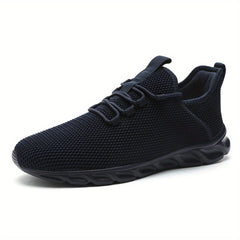 Men's Breathable Knit Lace-Up Sneakers