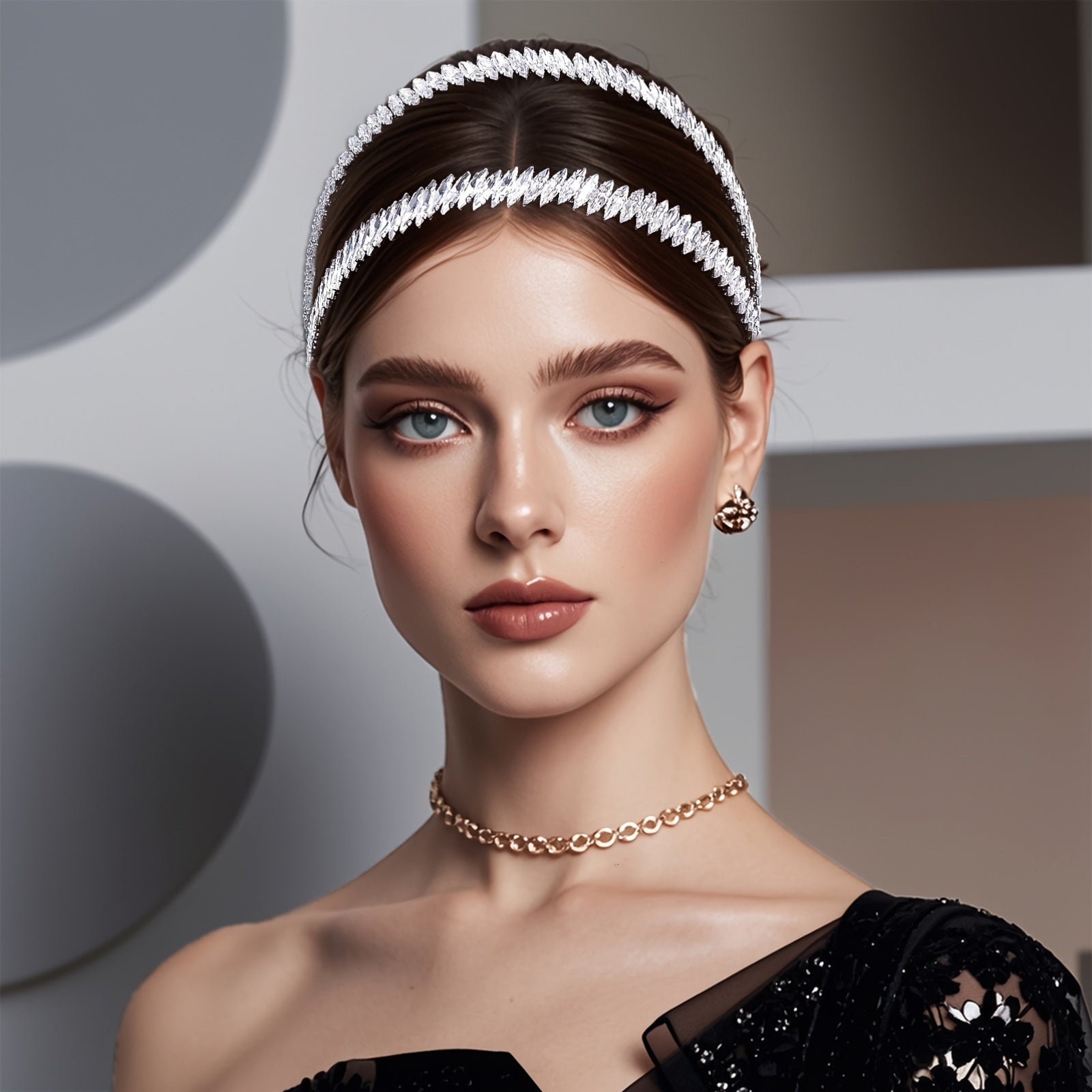 Vintage Bohemian Bridal Hair Accessory Headband with Rhinestones