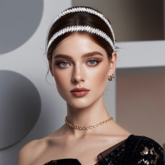 Vintage Bohemian Bridal Hair Accessory Headband with Rhinestones