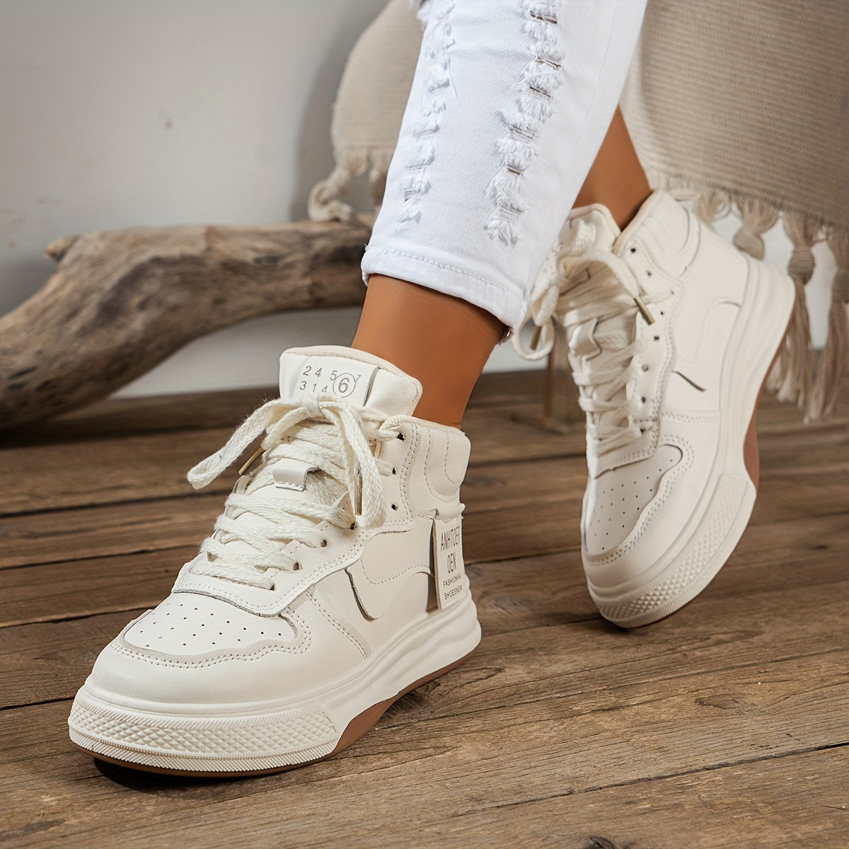Women's Faux Leather Skate Shoes Non Slip Casual Sneakers