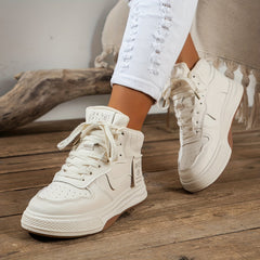Women's Faux Leather Skate Shoes Non Slip Casual Sneakers
