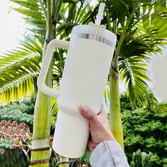 Stainless Steel 40oz Tumbler with Handle and Straw Lid