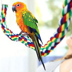 Colorful Parrot Cotton Rope Chewing Toy Bird Equipment