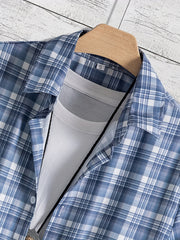 Men's Plaid Hawaiian Shirt Short Sleeve
