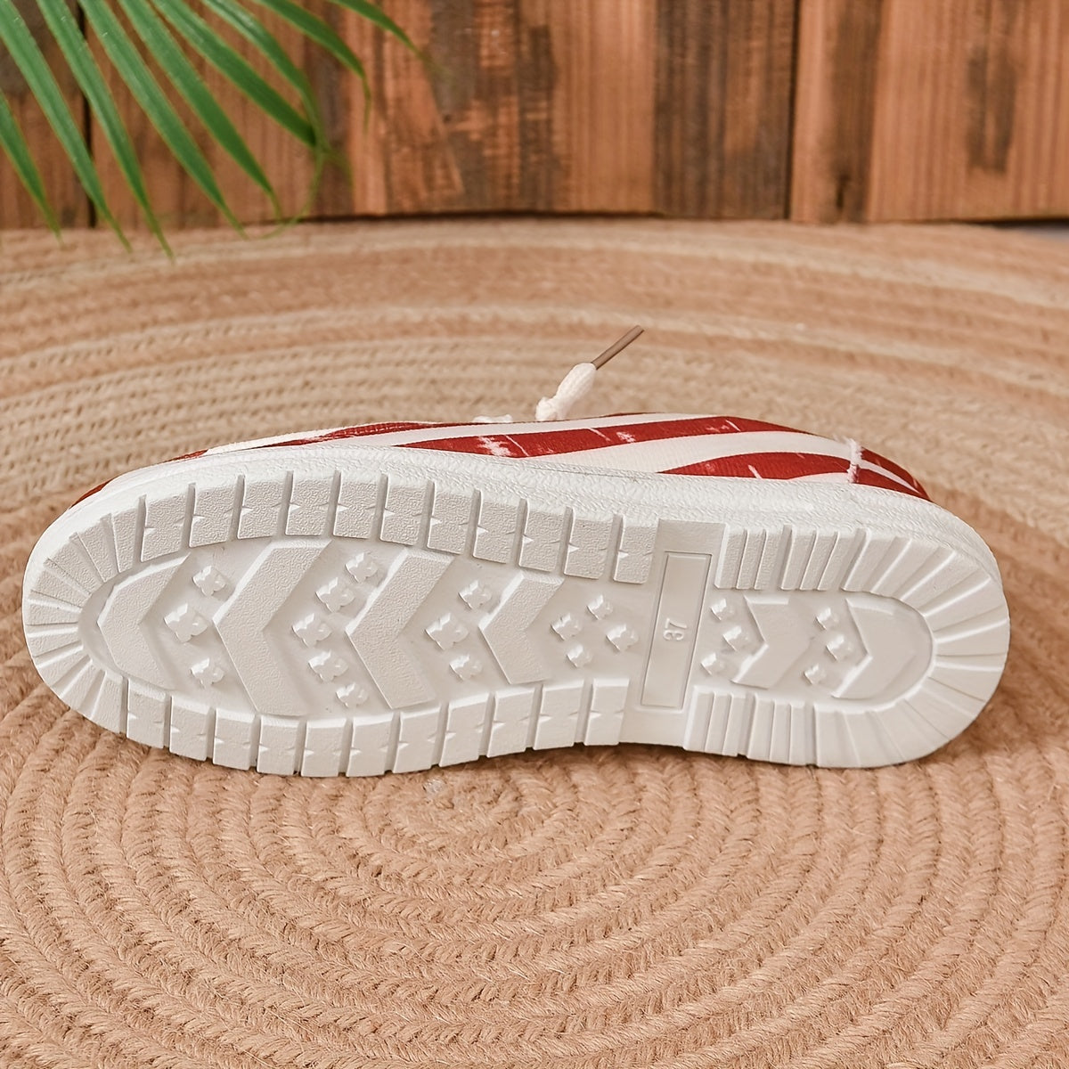 Women's Star & Striped Canvas Shoes Casual Lace Up Outdoor Sneakers Lightweight
