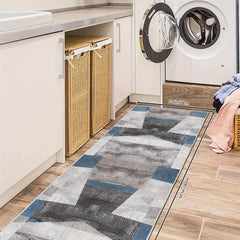 Modern Contemporary Runner Rug Abstract Laundry Room Long Oriental Hallway
