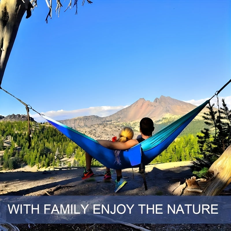 Portable Double Hammock For Outdoor Travel Backpacking Nylon Swing Hammock