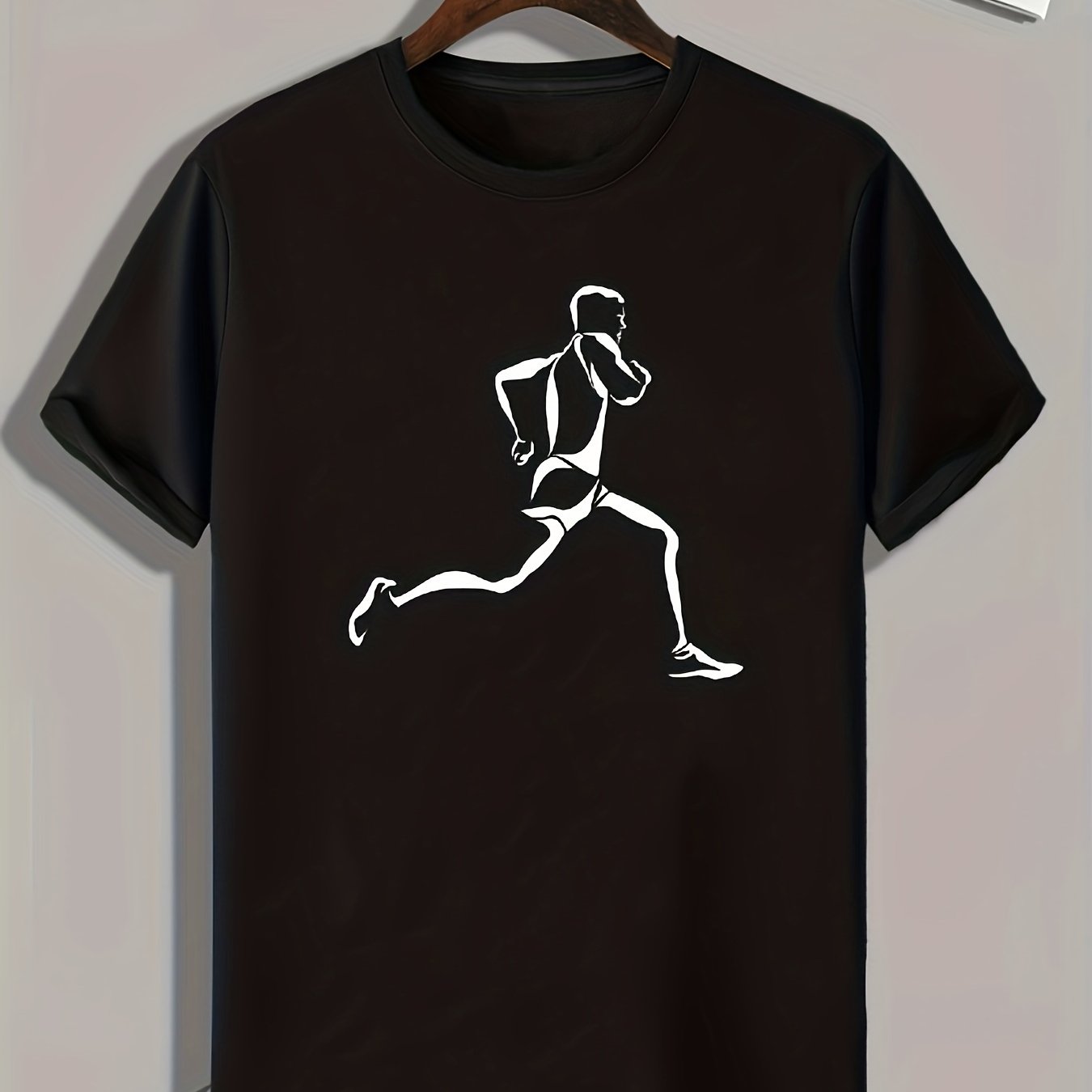 Pattern Print Men's Sports T-shirt for Fitness Activities
