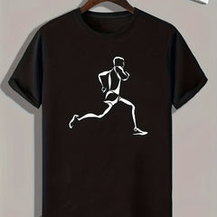 Pattern Print Men's Sports T-shirt for Fitness Activities