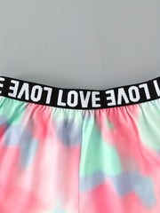 Toddler Girls Tie Dye Cami Crop Top & Track Shorts Set