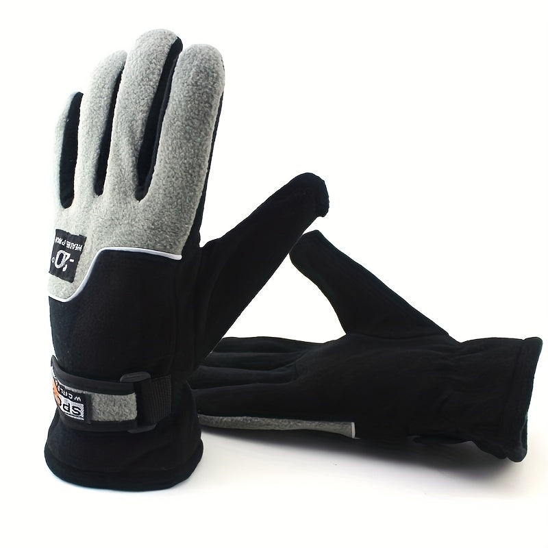 Winter Warm Fleece Full Finger Gloves for Skiing Cycling