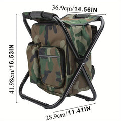 Portable Backpack Ice Chair with Cooler Bag Fishing Beach Chair