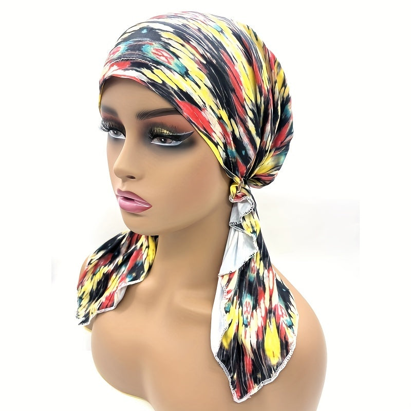 Snake Pattern Print Head Scarf Unisex Stretchy Head Wrap