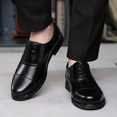Men's Casual Work Shoes Microfiber Leather Rubber Sole Lace Up Large Size