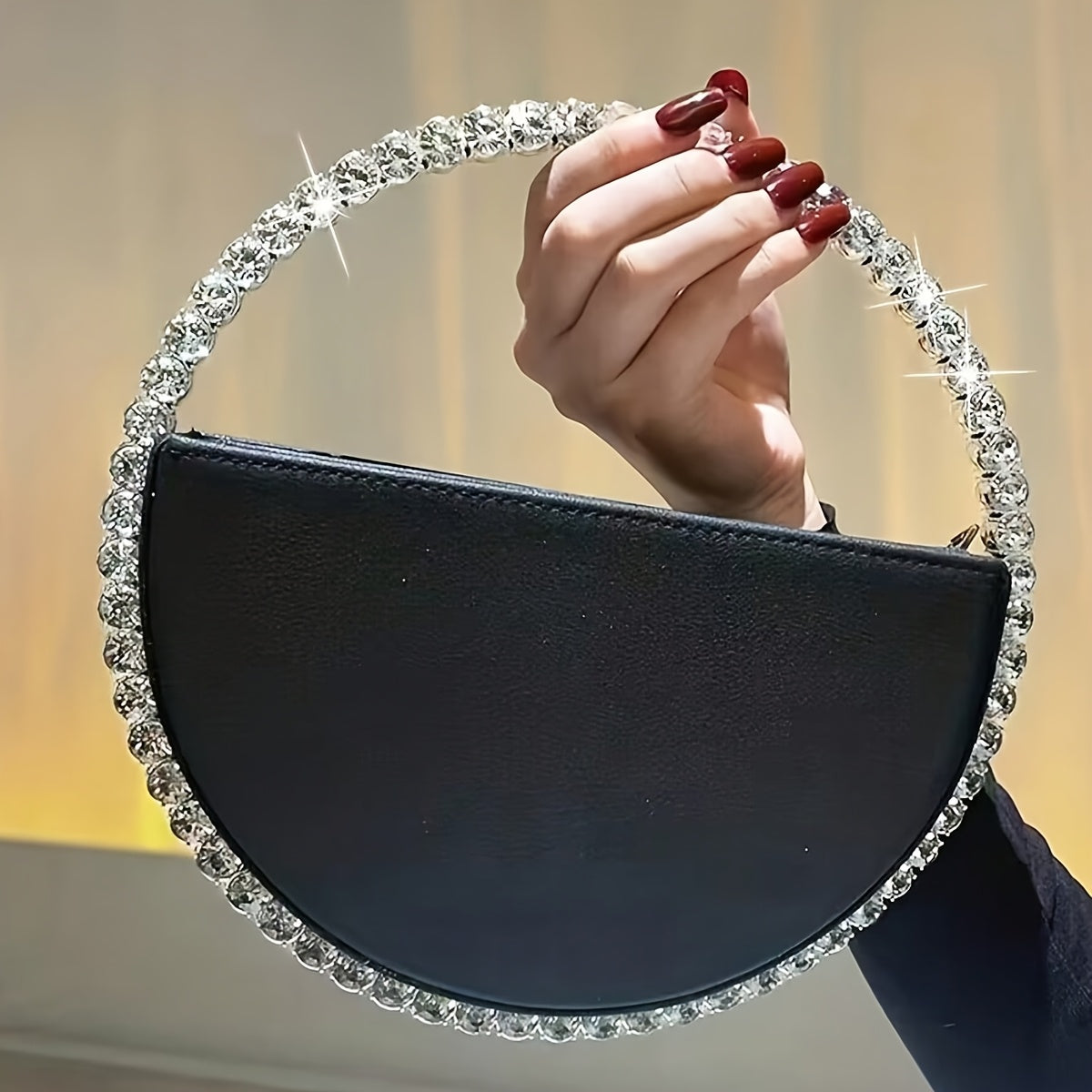 Light Rhinestone Evening Bag - Elegant Handbag for Party Dinner Wedding
