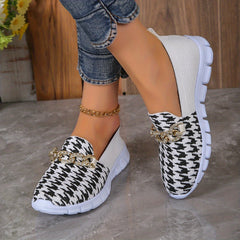 Women's Chain Decor Sneakers Breathable Slip On Shoes