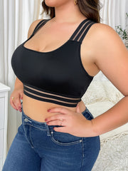 Striped Crisscross Back Seamless Tank Bra