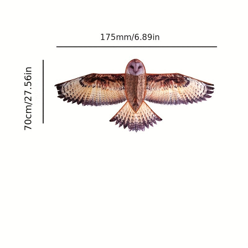 Lifelike Owl Kite Easy to Fly & Assemble Outdoor Fun Games Mini Bag
