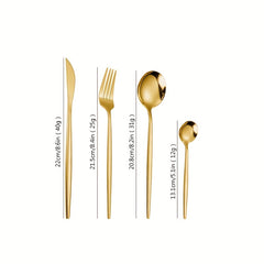 24pcs Stainless Steel Cutlery Coffee Spoon Salad Fork
