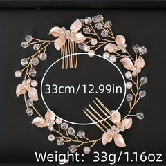 Leaf Hair Comb Headband Tiara For Bride