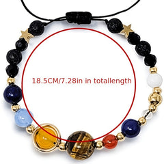 Solar System Crystal Bead Bracelet Adjustable Braid Strand
