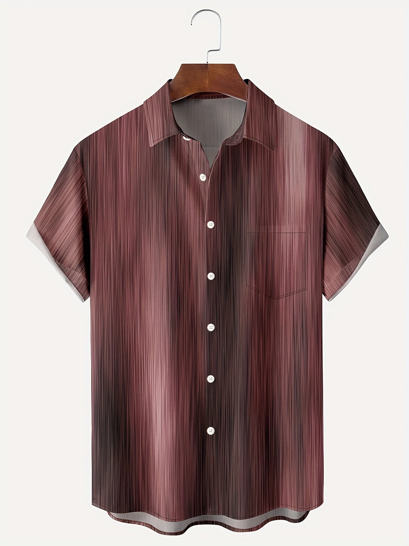 Vintage Gradient Stripe Print Shirt for Men