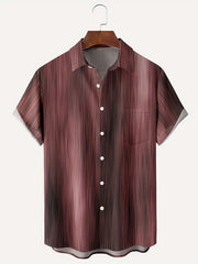 Vintage Gradient Stripe Print Shirt for Men
