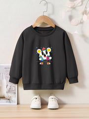 Lovely Mouse Graphic Crew Neck Sweatshirt for Kids