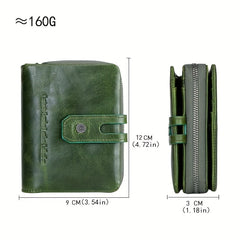 Vintage Leather Wallet for Women Trifold Teal Red