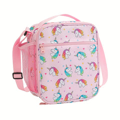Cartoon Insulated Lunch Bag for Students & Outdoors