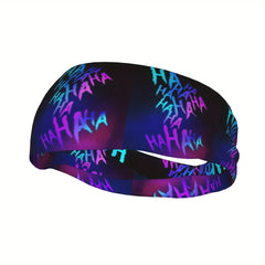 Clown Print Sports Headband Sweat Wicking Polyester Yoga Gym Running HAHA