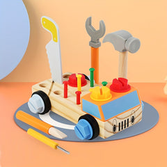 Montessori Wooden Tool Car Toy Set for Toddlers
