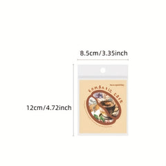 Cafe Series PET Stickers Set - 30 Sheets - Coffee Cup Theme