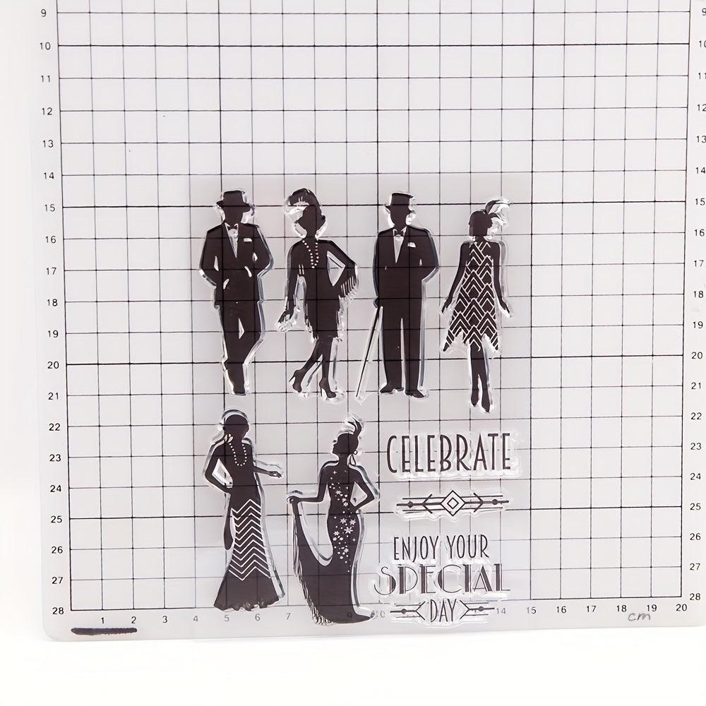 Fashionable Men Women Pattern Stencils DIY Scrapbook Decorative