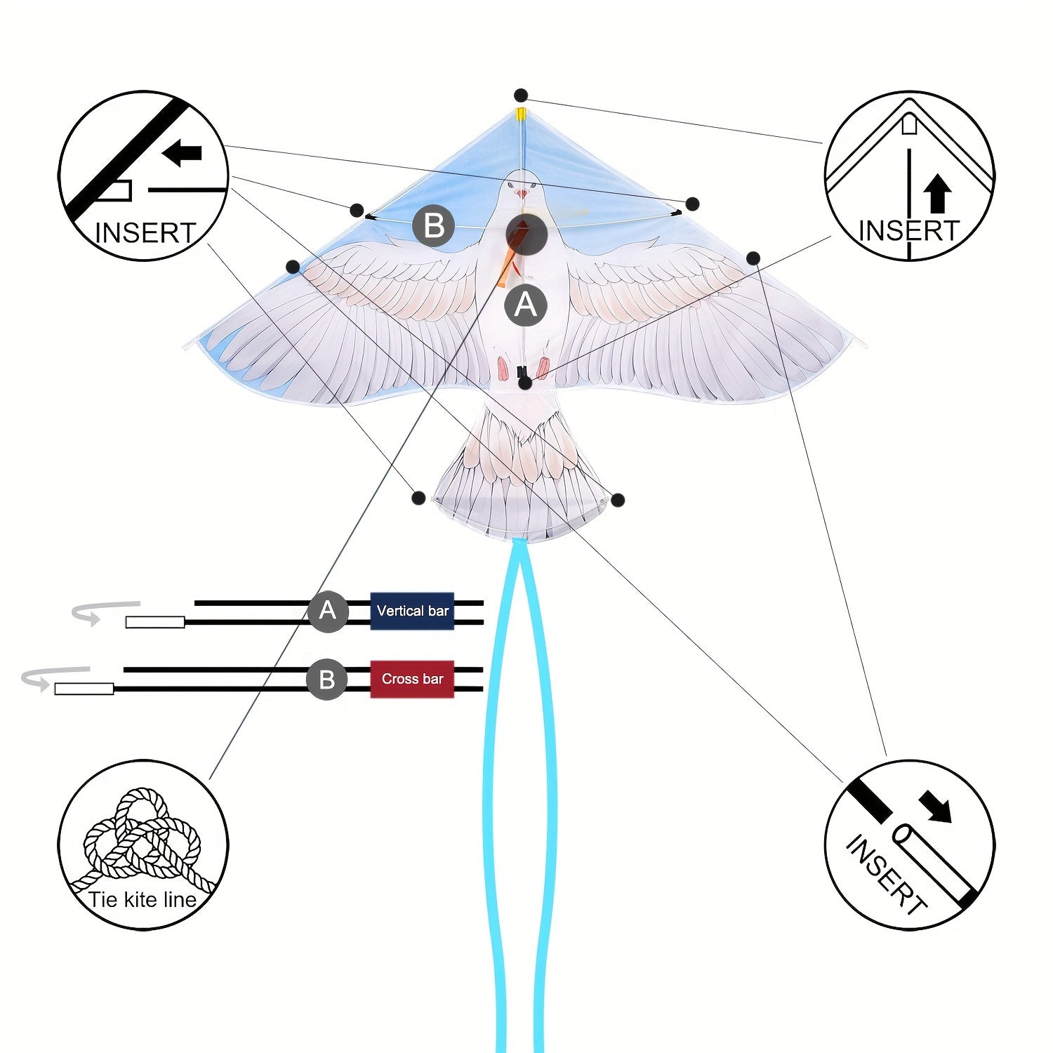 Peace Pigeon Kite With 99 06meter Kite Line