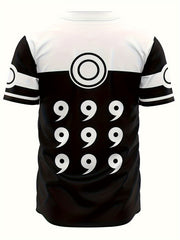 Men's Creative Pattern Baseball Jersey V Neck Shirt