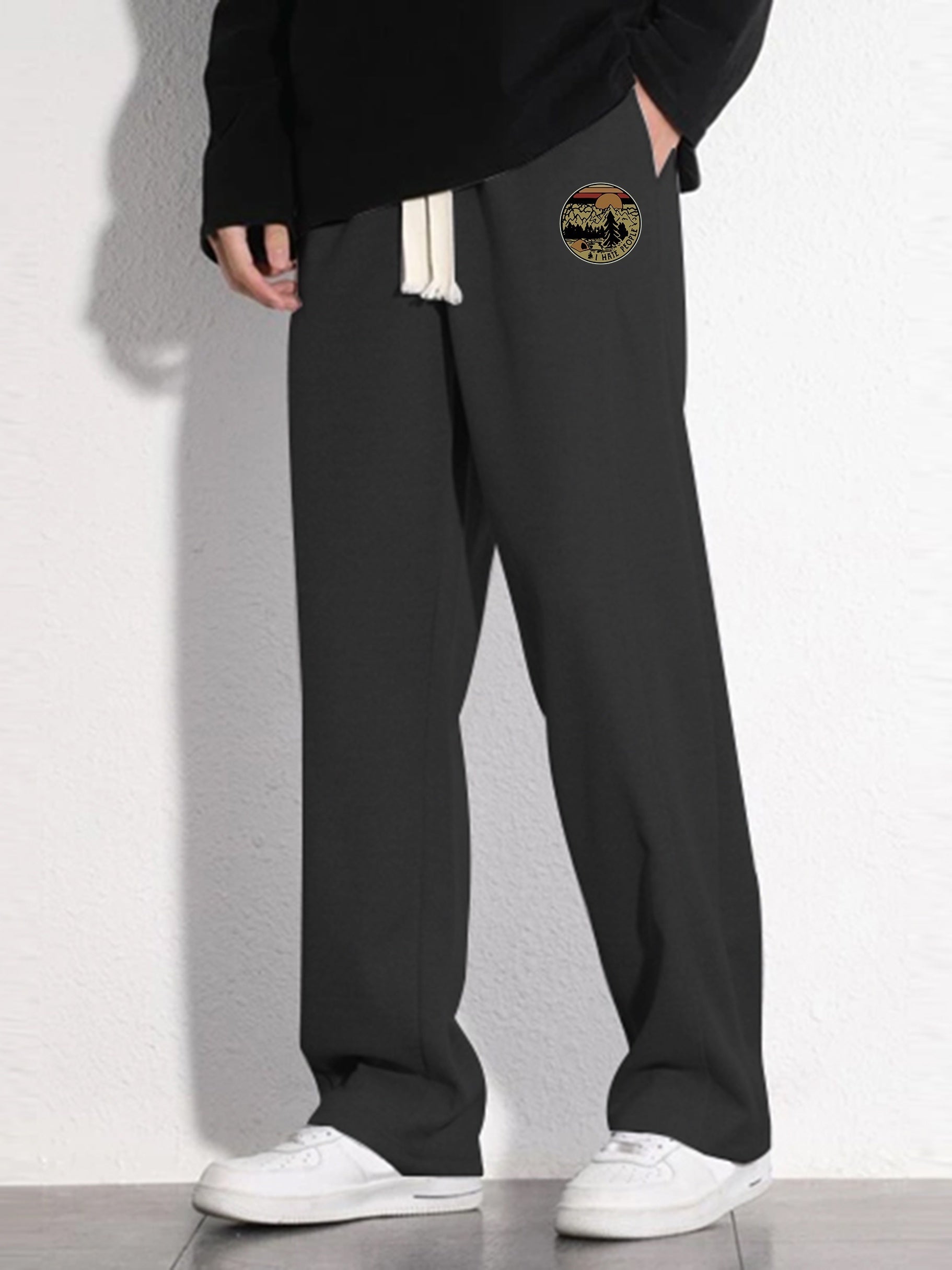 Astronautic Pattern Mopping Pants Men's Loose Fit Joggers