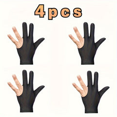 4pcs Billiards Three Finger Gloves Pool Table Accessories