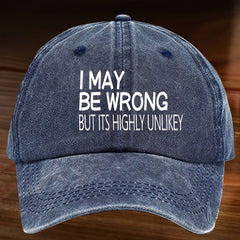 Washed Cotton Baseball Cap Casual Letter Printed Sun Protection Hat