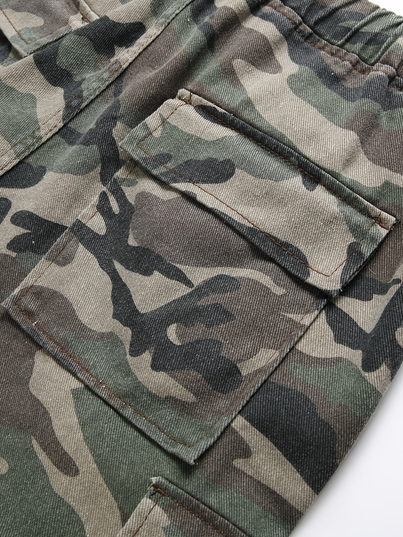 Men's Camo Cargo Shorts Drawstring Waist