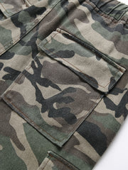 Men's Camo Cargo Shorts Drawstring Waist