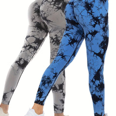 Tie Dye Yoga Sports Leggings High Waist Stretch Workout Tight Pants