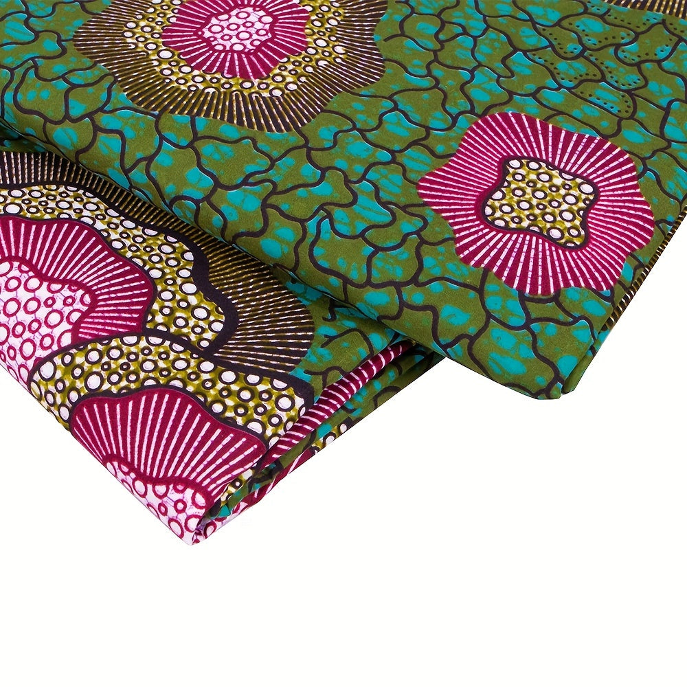 5.49M Polyester African Print Cloth Geometric Pattern Double-sided Print